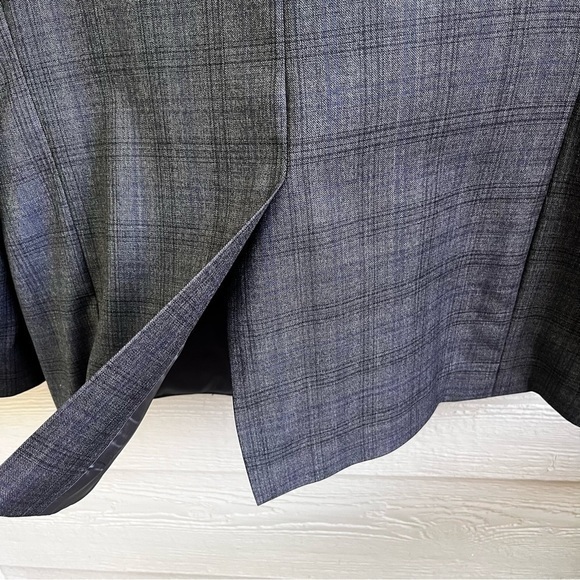 RRL Ralph Lauren Wool Jacket‎ Coat Blazer Gray W/Blue Plaid 42R ?See Description - Picture 9 of 12